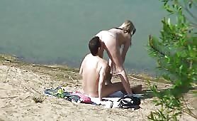 Oral and beach sex with hot blonde